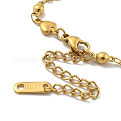 Браслеты из нержавеющей стали 304 в форме сердца и круга для женщин&nbsp;LS-BJEW-B059-01G-01