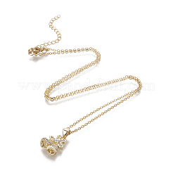 Ожерелье с кулоном из кубического циркония NJEW-I230-23