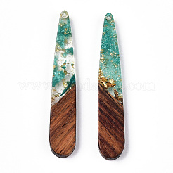 Подвески из прозрачной смолы и ореха RESI-N039-69B