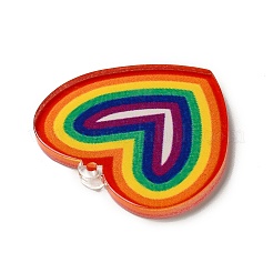 Акриловые подвески с цветным принтом радуги OACR-B006-01F