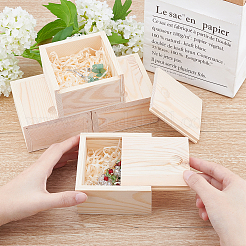 Квадратная форма незаконченный ящик из сосны OBOX-WH0006-06A