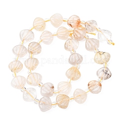 Нити резных бусин из натурального золота с рутиловым кварцем&nbsp;G-H339-A02-01