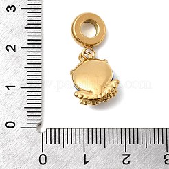 Европейские подвески-шармы кошачий глаз из нержавеющей стали 304&nbsp;STAS-D153-20A-G