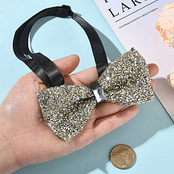 1шт полиэстер со стразами галстуки-бабочки для жениха&nbsp;AJEW-SP0003-32E