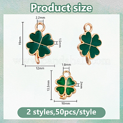 100шт 2 стиля подвески из сплава с эмалью&nbsp;ENAM-DC0002-06