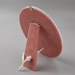 Овальные бархатные настольные витрины для ювелирных изделий EDIS-WH0022-16