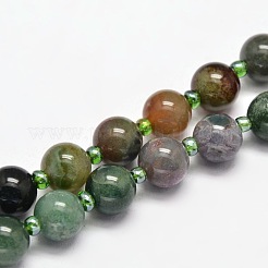 Натуральный мох агата постепенные бисерные ожерелья NJEW-F113-01C