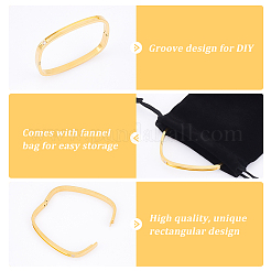 1шт. Прямоугольный браслет с подвеской из прозрачного кубического циркония BJEW-UN0001-37G