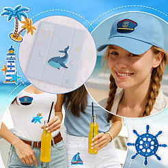 16 шт. 16 стиля парусной серии вышитые нитками/пришитые нашивки&nbsp;PATC-PH0001-48