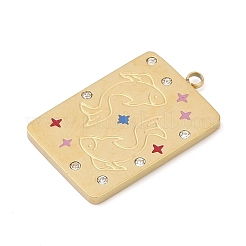 Подвески из нержавеющей стали 304 со стразами STAS-D306-01G-L