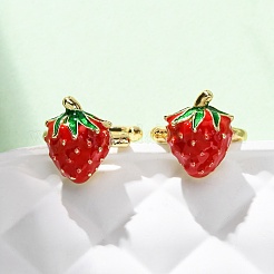 Серьги-манжеты с эмалью из латуни EJEW-U062-01B-G