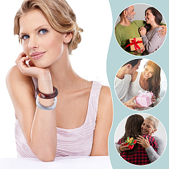 2шт. двухцветные акриловые браслеты&nbsp;BJEW-UN0001-81A