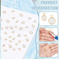 40шт 2 стиля латунные подвески с микропаве и кубическим цирконием&nbsp;KK-BC0013-32