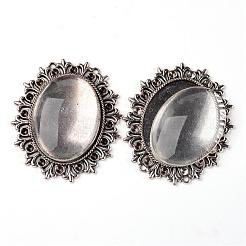 Сплав кабошон и сеттинги горный хрусталь и 40x30 мм овальной прозрачного стекла охватывает наборы&nbsp;DIY-X0115-AS-FF