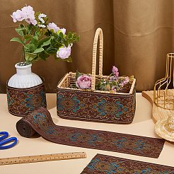 6.25 ярд винтажной жаккардовой полиэстеровой ленты с цветочным узором&nbsp;OCOR-HS0001-11B