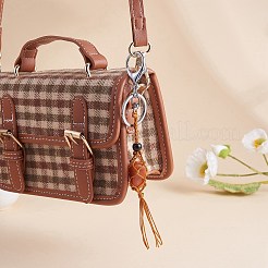 4шт 2 цвета макраме бахрома плетеный брелок AJEW-SW00014-06