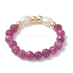 Кольца на пальцы из натуральных смешанных драгоценных камней&nbsp;RJEW-JR00971