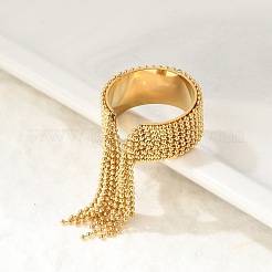 Кольца-манжеты из нержавеющей стали 304 с круглыми кисточками для женщин&nbsp;LS-RJEW-U039-03G