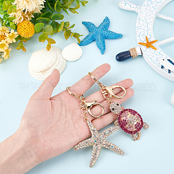 2шт 2 стиля цветной брелок с подвеской из страз KEYC-WR0001-37