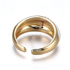 Латунные кольца из манжеты с прозрачным цирконием RJEW-H538-03G-Y