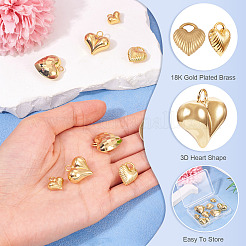 8 шт. 4 подвески в форме сердца из латуни&nbsp;KK-TA0002-93