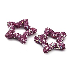 Звездообразные полимерные глиняные бусины со стразами&nbsp;CLAY-NH0001-06O