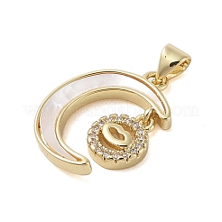 Латунные микропаве прозрачные подвески с фианитом&nbsp;KK-I712-49G-05