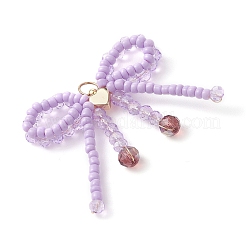 Бант из стеклянного бисера с подвесками в виде сердечек&nbsp;PALLOY-MZ01162-03