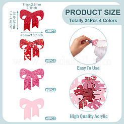 24 шт. 4-х цветные акриловые блестки для бокалов вина&nbsp;OACR-TA0004-17