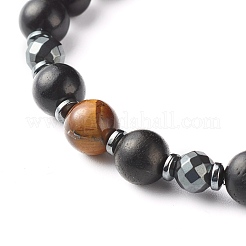 Энергетическая сила круглые бусины эластичный браслет для мужчин и женщин BJEW-JB06901
