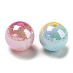 УФ-покрытие радужные переливающиеся непрозрачные акриловые бусины&nbsp;MACR-D081-02