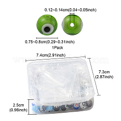 1 пакет ручной работы бусины лэмпворк миллефиори и бусины лэмпворк от сглаза LAMP-FS0001-08