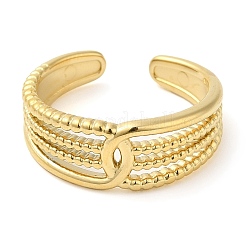 Открытое полое кольцо-манжета из нержавеющей стали 304 для женщин RJEW-I098-28G