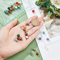 Круглые бусины из натуральных и синтетических драгоценных камней G-NB0003-86A