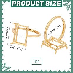 1 шт регулируемый 925-х серебряный прямоугольный компонент кольца&nbsp;STER-BC0003-67G