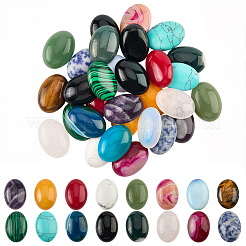 32 шт. 16 стиля кабошонов из натуральных и синтетических смешанных драгоценных камней&nbsp;G-SP0001-39