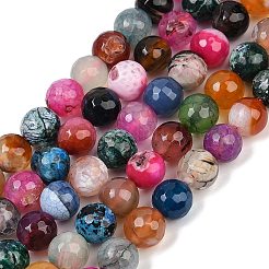 Нити бусин из натурального огненного агата с трещинками (окрашенные и нагретые) G-M437-A01-01L