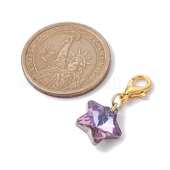 Украшение из гальванического стекла в форме звезды&nbsp;HJEW-JM01583-01