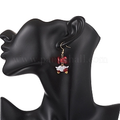 Стеклянные серьги-подвески с бантом&nbsp;EJEW-JE06856