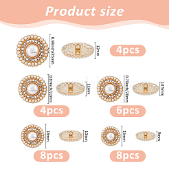 28 шт. 6 стильных пуговицы из сплава со стразами на ножке FIND-FH0011-79