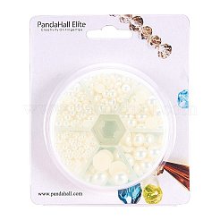 Бежевый имитация жемчужные бусины акриловые купольные кабошоны ассорти смешанных размеров 4-12мм плоские задние жемчужные кабошоны&nbsp;SACR-PH0001-24