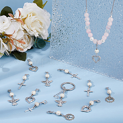 50 шт. 5 стиля крест акрил и сплав подвеска украшение&nbsp;HJEW-DC00016