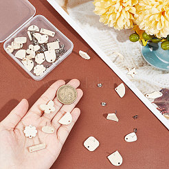 32 шт. фурнитура для сережек-гвоздиков из натурального ясеня в 16 стилях: овал EJEW-UN0002-29