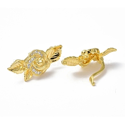 Застежки-твистеры из латуни с микропейвом и прозрачным фианитом KK-P223-36G