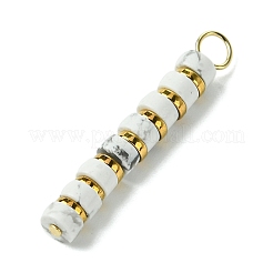 Подвески из натурального хаулита и гальванизированного синтетического немагнитного гематита хейши PALLOY-JF03292-03