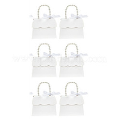 Подарочная коробка из бумаги трапециевидной формы с пластиковыми ручками под жемчуг CON-WH0092-65A