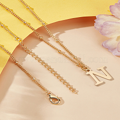 1 шт. латунная цепочка и ожерелье с подвеской в виде буквы из нержавеющей стали 304&nbsp;NJEW-LP0001-35N-G