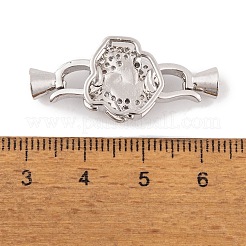 Реечное покрытие латунь микро паве прозрачный кубический цирконий складные застежки KK-K367-08P