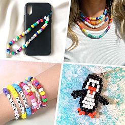 1800шт 18 цвета непрозрачные пластиковые бусины KY-SC0001-83