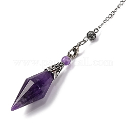 Биолокационные маятники с ограненными заостренными концами из натурального розового кварца в форме ромба G-Q184-05F-AS